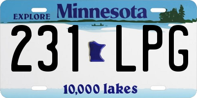 MN license plate 231LPG