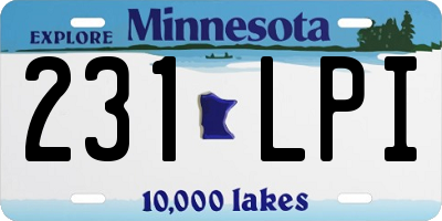 MN license plate 231LPI