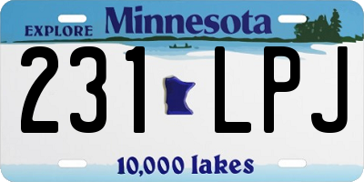 MN license plate 231LPJ