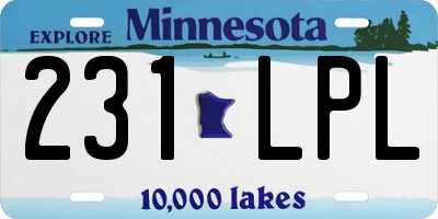 MN license plate 231LPL