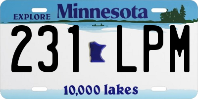 MN license plate 231LPM