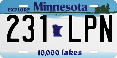 MN license plate 231LPN