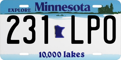 MN license plate 231LPO