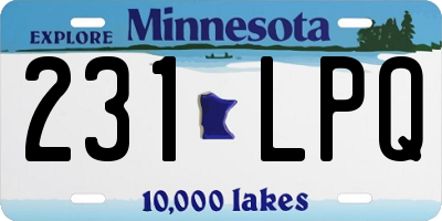 MN license plate 231LPQ