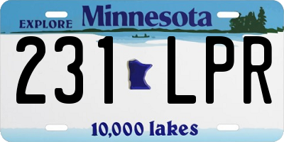 MN license plate 231LPR