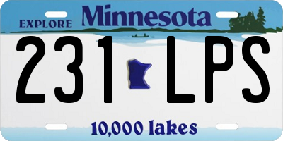 MN license plate 231LPS