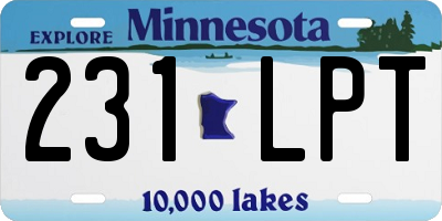 MN license plate 231LPT