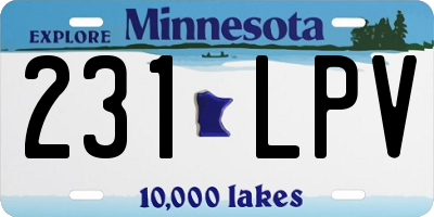 MN license plate 231LPV