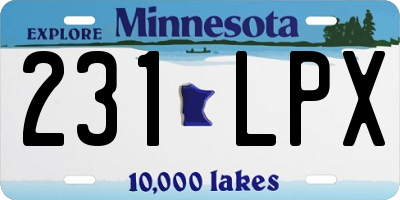 MN license plate 231LPX
