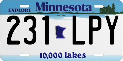 MN license plate 231LPY