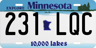 MN license plate 231LQC