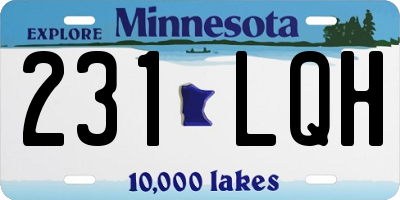 MN license plate 231LQH