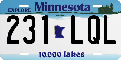MN license plate 231LQL