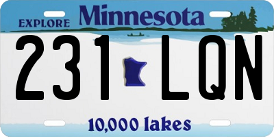 MN license plate 231LQN