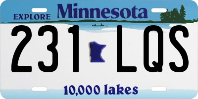 MN license plate 231LQS