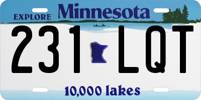 MN license plate 231LQT