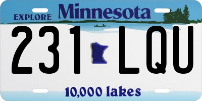 MN license plate 231LQU