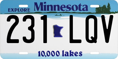 MN license plate 231LQV
