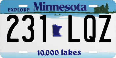 MN license plate 231LQZ