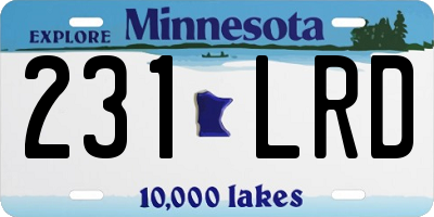 MN license plate 231LRD