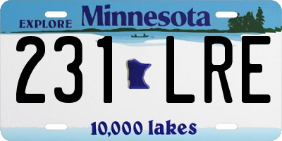 MN license plate 231LRE