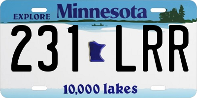MN license plate 231LRR