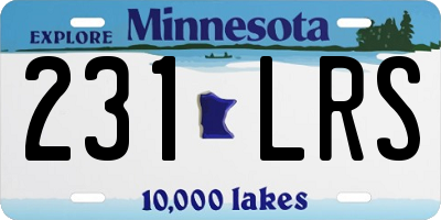 MN license plate 231LRS