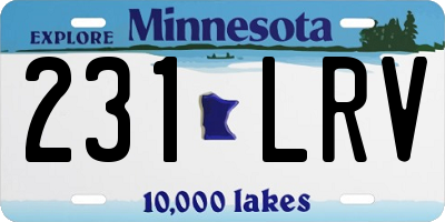MN license plate 231LRV