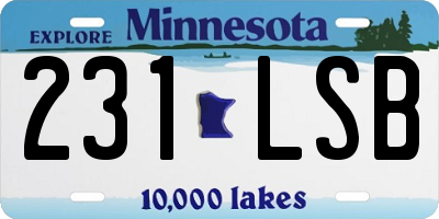 MN license plate 231LSB