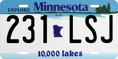 MN license plate 231LSJ
