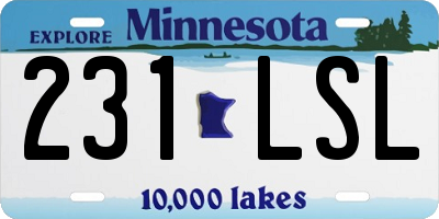 MN license plate 231LSL