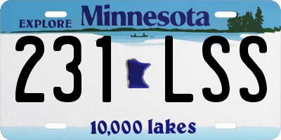 MN license plate 231LSS