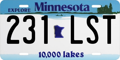 MN license plate 231LST