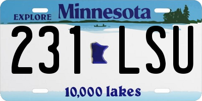 MN license plate 231LSU