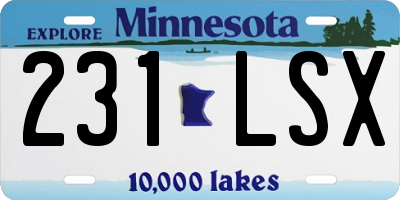 MN license plate 231LSX
