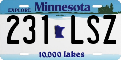 MN license plate 231LSZ