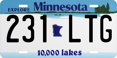MN license plate 231LTG