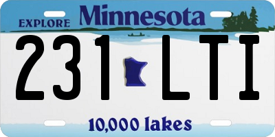 MN license plate 231LTI