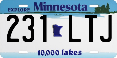 MN license plate 231LTJ