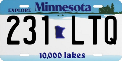 MN license plate 231LTQ
