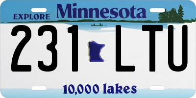 MN license plate 231LTU