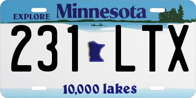 MN license plate 231LTX