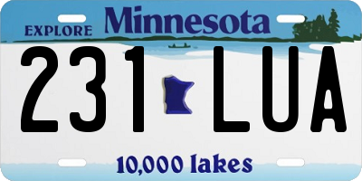 MN license plate 231LUA