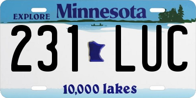 MN license plate 231LUC