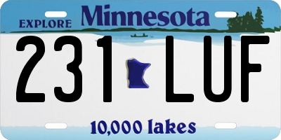 MN license plate 231LUF