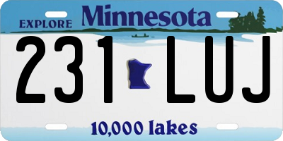 MN license plate 231LUJ