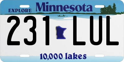 MN license plate 231LUL