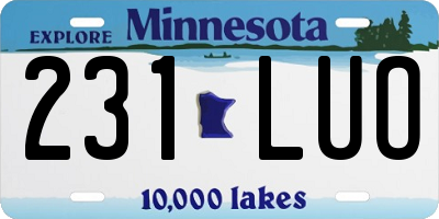 MN license plate 231LUO