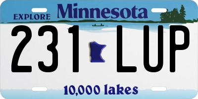 MN license plate 231LUP