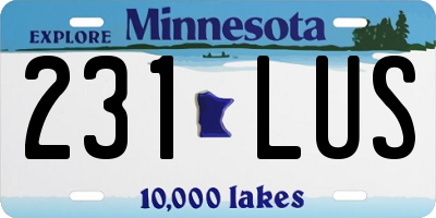 MN license plate 231LUS